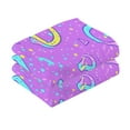 thumbnail image 2 of Purple Abstract Geometric Pattern Set of 2 Pure Cotton Towels, 16'' x 28'', Highly Absorbent and Soft, 2 of 8