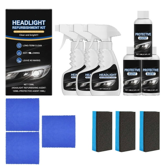 130ml Headlight Refurbishment Kit Yellow Foggy Scratched Care Cleaning Headlight Maintenance Kit
