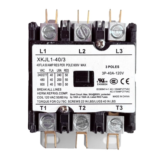 CoralVolt 3-Pole 40A HVAC Contactor | Heavy-Duty Air Conditioner Contactor UL Rated