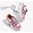 thumbnail image 6 of LUCKY STEP Fashion Colorblock Chunky Sneakers Retro Dad Casual Shoes,Leopard&Fushia,Womens, 6 of 10