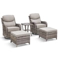 thumbnail image 2 of Jentlehouse Outdoor Patio Furniture Set,Outdoor Swivel Rocker Chair with Ottomans & Side Table,Rattan Conversation Set for Balcony Garden Porch, 2 of 12