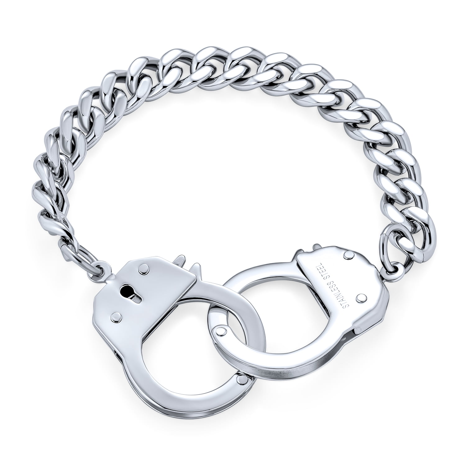 Necklace Set Trendy Fashion Silver Plated Unisex Handcuffs Pendant Bracelet