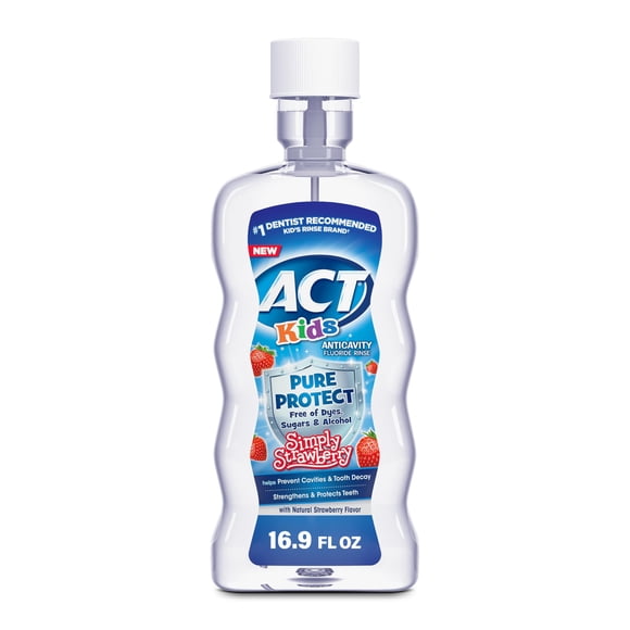 Enjuague bucal ACT Kids Pure Protect sabor fresa 500 ml