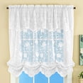 thumbnail image 2 of Collections Etc Collections Floral Sheer Lace Tie-up Balloon Shade Window Curtain with Scalloped Edges and Rod Pocket Top for Easy Hanging, White, 2 of 4