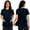 Dark Blue_002, variant on Women Post Surgery Shirts Comfort Adaptive Medical Short Sleeve Crew-Neck T-Shirts Open Back Wear Sofy Solid Color Recovery Outfits with Pockets Dark Gray M