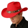 thumbnail image 3 of Unisex Western Cowboy Hat with Classic British Straight Brim for Outdoor Western Style Wear Timeless Ranch Accessory, 3 of 3