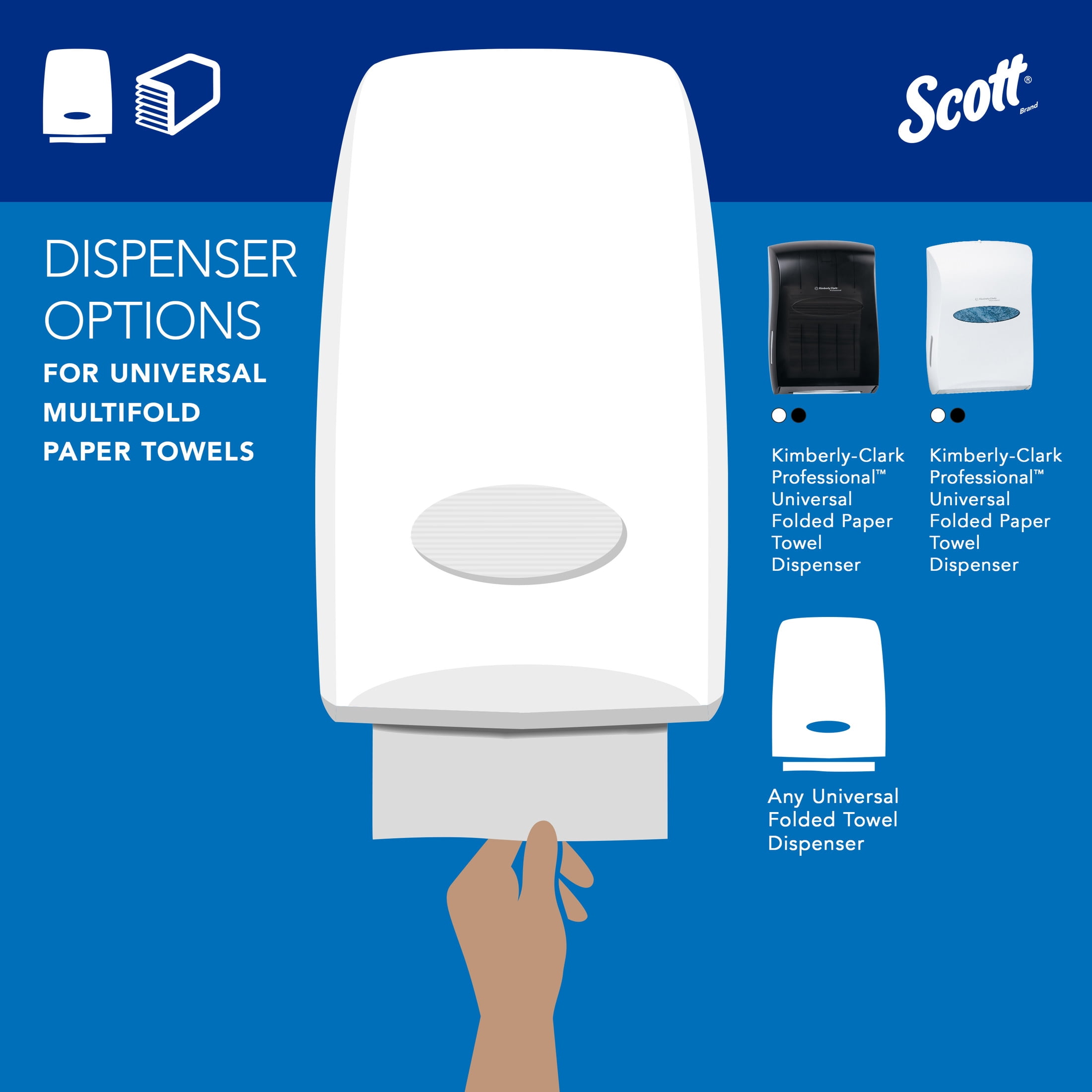 Scott® Professional Universal Multifold Paper Towels, Bulk (01840), Absorbency Pockets, Standard Tier, Compressed, White (16 Packs, 250 Sheets Each)
