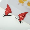 thumbnail image 5 of Unique Bargains 1 Pair Duckbill Clip Cute Halloween Bat Design Hair Clip Red Black, 5 of 5