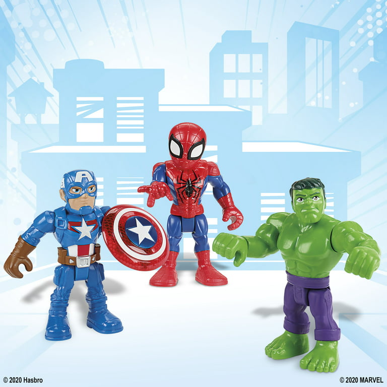 Marvel: Superhero Adventures Captain America, Spiderman, Miles Morales,  Iron Man, Black Panther, and Hulk Kids Toy Action Figure for Boys and Girls