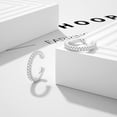 thumbnail image 4 of JIAYIQI 925 Sterling Silver Huggie Ear Cuff Earrings for Women 14K White Gold Plated Cubic Zirconia Earring Cuff Small Hoop Earrings Non Pierced Jewelry Gift, 4 of 6