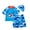 Blue skark, variant on GYRATEDREAM Boys Swimsuit 2 Piece Swim Set Short Sleeve Rashguard Shirt and Bathing Shorts Swimwear