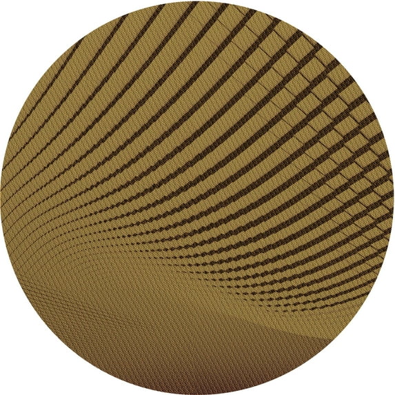 Ahgly Company Machine Washable Indoor Round Transitional Dark Golden Rod Brown Area Rugs, 5' Round