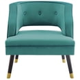 thumbnail image 5 of Modway Traipse Button Tufted Open Back Performance Velvet Armchair in Teal, 5 of 7