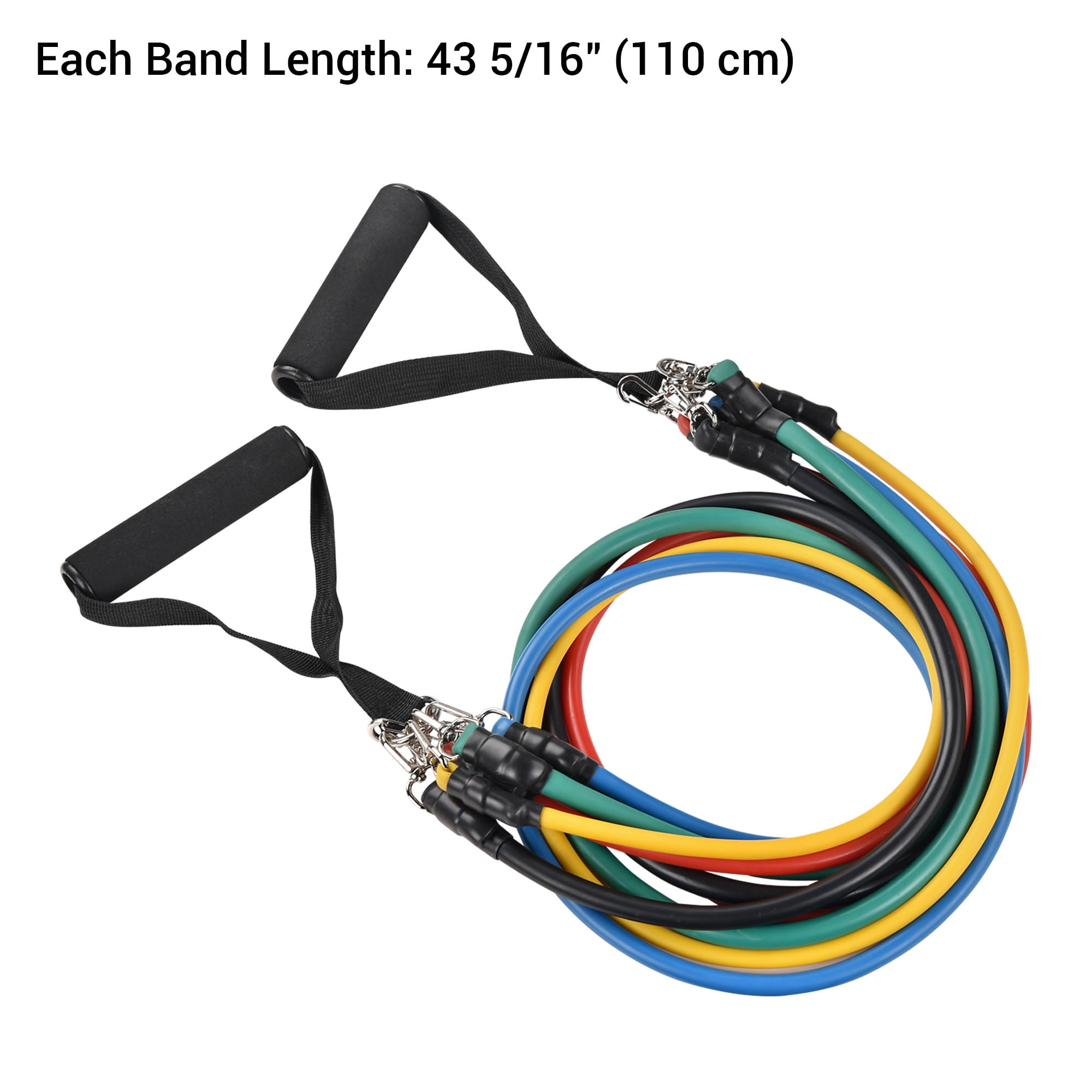 Yescom 5 Tubes Resistance Bands Set Exercise Workout Stackable 100Lbs Ankle Strap Home