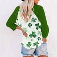 thumbnail image 7 of Craaazy Women's St Patricks Day Sweatshirts Comfy Clover 3/4 Sleeve Crew Neck Shirts Gifts, 7 of 7