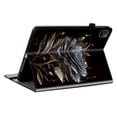thumbnail image 3 of Dteck Flower Pattern Case for iPad Pro 11 inch 2024,PU Leather Card Slots Case Shockproof Stand Full Body Protection Cover for iPad Pro 11-in. (M4) 2024,Black Flower, 3 of 5