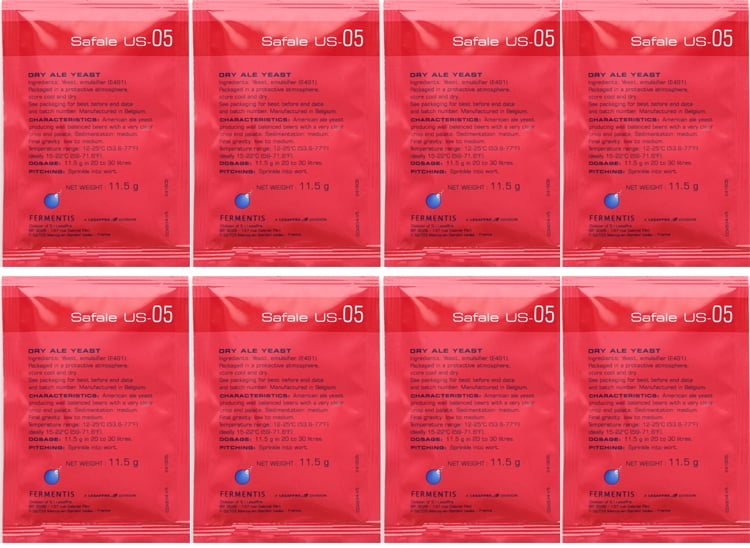 Fermentis Safale US-05 Dry Yeast, 11.5 g (Pack of 8)