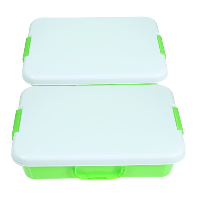 Shisuyan 2 Pcs Boîte de Rangement Portable pour Jouets pour Enfants Plateau de Sable en Plastique avec Couvercle Bac à Sable Portable Boîte de Rangement pour Jouets Sac de Sable Bac à Sable avec Couvercle Bac à Sable Intérieur