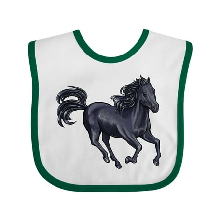 

Inktastic Beautiful Galloping Black Horse Gift Baby Boy or Baby Girl Bib