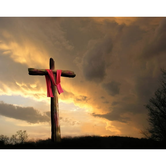 Catholic print picture - LENT CROSS SH - 8" x 10" ready to be framed