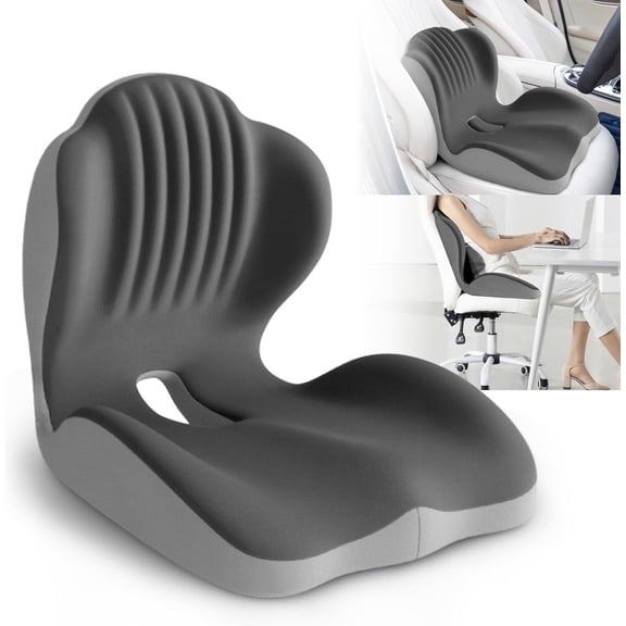 Office Chair Back Support Cushion & Seat Cushion – Coccyx Pressure Relief for Office, Car, Wheelchair & Home, Comfort for Bed Sores & Tailbone Pain