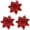 Red*3, variant on Clearance Under $1 3-Pack Glitter Christmas Flower Ornaments 5.1in in Red for Holiday Tree Decor