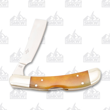 Rough Ryder RR2003 Lockback Razor Smooth Amber Folding Pocket Knife