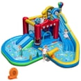 thumbnail image 1 of Costway Inflatable Water Park with Splash Pool, Water Cannon, Basketball Rim, 750W Blower Multi-Color, 1 of 9