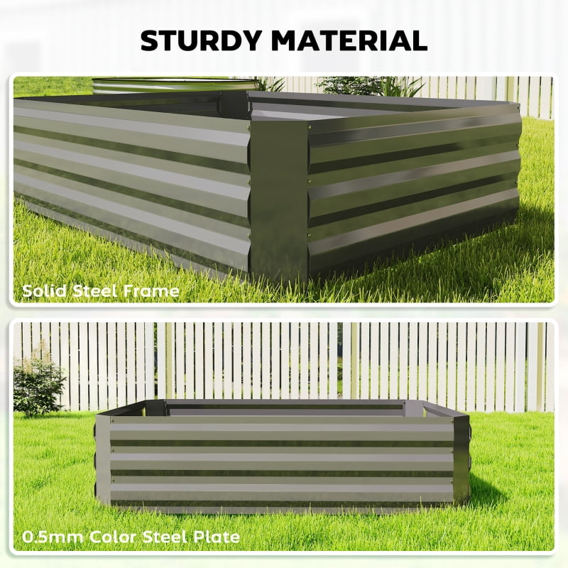 Alvantor Green and Dark Gray 50' L x 37' W x 36' H 2-in-1 Raised Planter with Greenhouse Cover