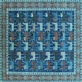 thumbnail image 1 of Ahgly Company Indoor Square Oriental Light Blue Industrial Area Rugs, 7' Square, 1 of 4