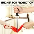thumbnail image 4 of Vgo... 1-Pair Dishwashing Gloves, Reusable Household Gloves, Kitchen Gloves, Long Sleeve, Thick Latex, Cleaning, Washing, Working, Painting, Gardening, Pet Care (Size S, Red, RB2143), 4 of 7