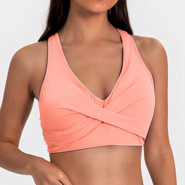 WILLBEST Traje de Baño de Manga Larga Para Mujer, Top de Bikini Con Aros y Cobertura Completa, Top de Bikini Push Up, Top Corto Con Lazo En La Espalda 2348