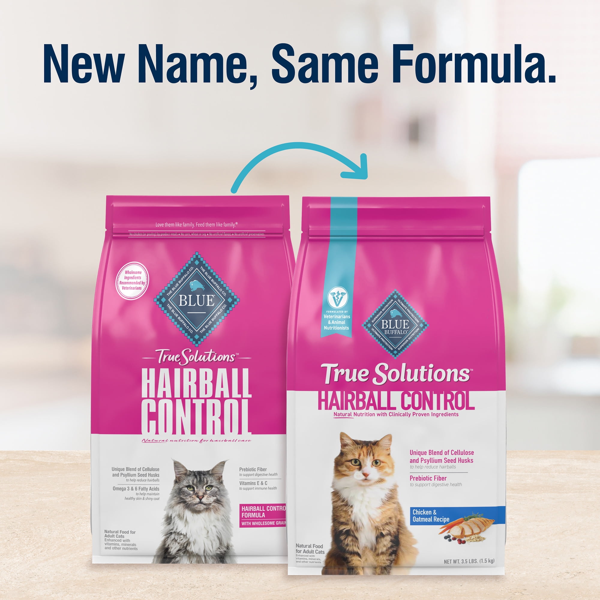 Blue Buffalo True Solutions Hairball Control Natural Dry Cat Food, Chicken, 3.5-lb. Bag