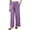 Purple, variant on High Waist Women Striped Print Patchwork Loose Casual Pants Wide Leg Trousers