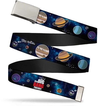 Blank Chrome 1.0 Buckle The Big Bang Theory Planets Space Webbing Web Belt 1.0 Wide