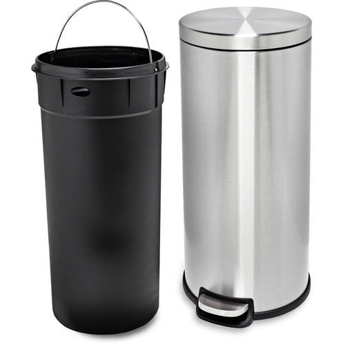 Honey-Can-Do 50L Large Stainless Steel Step Trash Can 