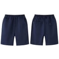 thumbnail image 5 of HAOTAGS Boys Uniform Shorts(5-15), Elastic Waist School Shorts with Pockets Navy 11-12 Years, 5 of 5