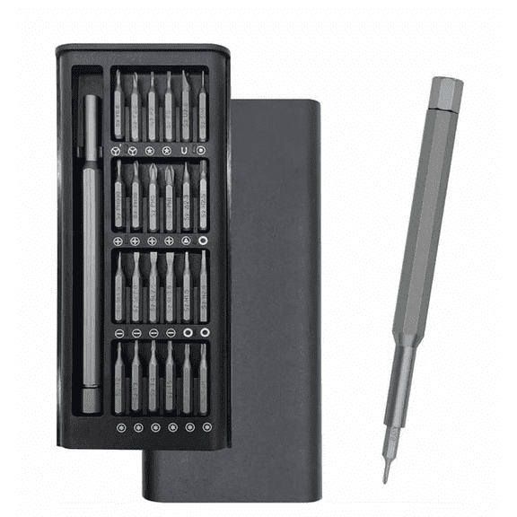 24-in-1 Precision Screwdriver Set with Slide-Out Organizer, Steel Drill Bit for Electronic Repair, Magnetic Driver Set for Laptop, Phone, Glasses, Watch, Home DIY Tools