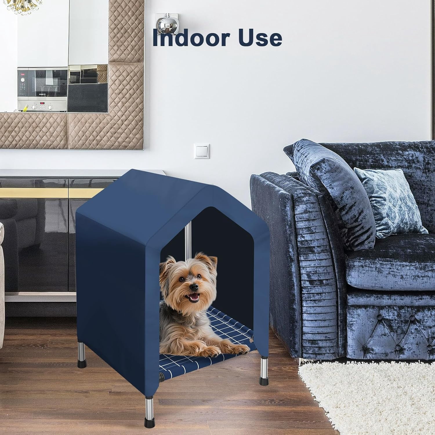 Elevated Dog House for Outdoor or Indoor - Waterproof Dog Tent Cat House, Dog Sunshade Tent, Pet House with Removable Cover, Suitable for Medium Cats Dogs