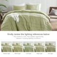 thumbnail image 5 of Regency Heights King Comforter Set, Boho 3-Piece Pintuck Stitching Bedding Set, Soft Washed Pleated Bed Sets with Pillow Sham Sage Green, 5 of 10