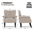 thumbnail image 2 of MoNiBloom Upholstered Armchair, Accent Chair with Wood Leg, Cotton-linen Single Sofa Chair with Tufted Back, for Living Room Bedroom, Beige, 2 of 9