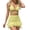 Yellow, variant on SEMPAI 3 Piece Swimsuits for Women, Ribbed Bikini Set with Ruffle Cover Up Skirt, Cross Bathing Suits Beach Vacation
