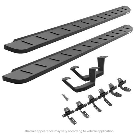 Go Rhino 6349274810PC RB10 Running Boards with Mounting Brackets, 1 Pair Drop Steps Kit For Jeep 18-24 Wrangler