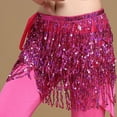 thumbnail image 4 of opvise Belly Skirt Sequins Decor Eye-catching Viscose Belly Dance Hip Scarf for Belly Dance, 4 of 8