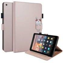 Dteck Case for All-New Fire HD 10 Tablet (9th/7th/5th Generation, 2015/2017/2019 Release) - Slim PU Leather Folio Stand Smart Cover with Auto Wake/Sleep for Amazon Fire HD 10.1 inch, Rosegold