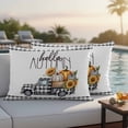 thumbnail image 4 of Black White Truck Fall Outdoor Waterproof Pillow Covers, Pumpkins Thanksgiving Checkered Decorative Rectangle Throw Pillowcase Sofa Cushion Sham for Patio/Couch/Chair, 20"x12" 2 Pack, 4 of 8