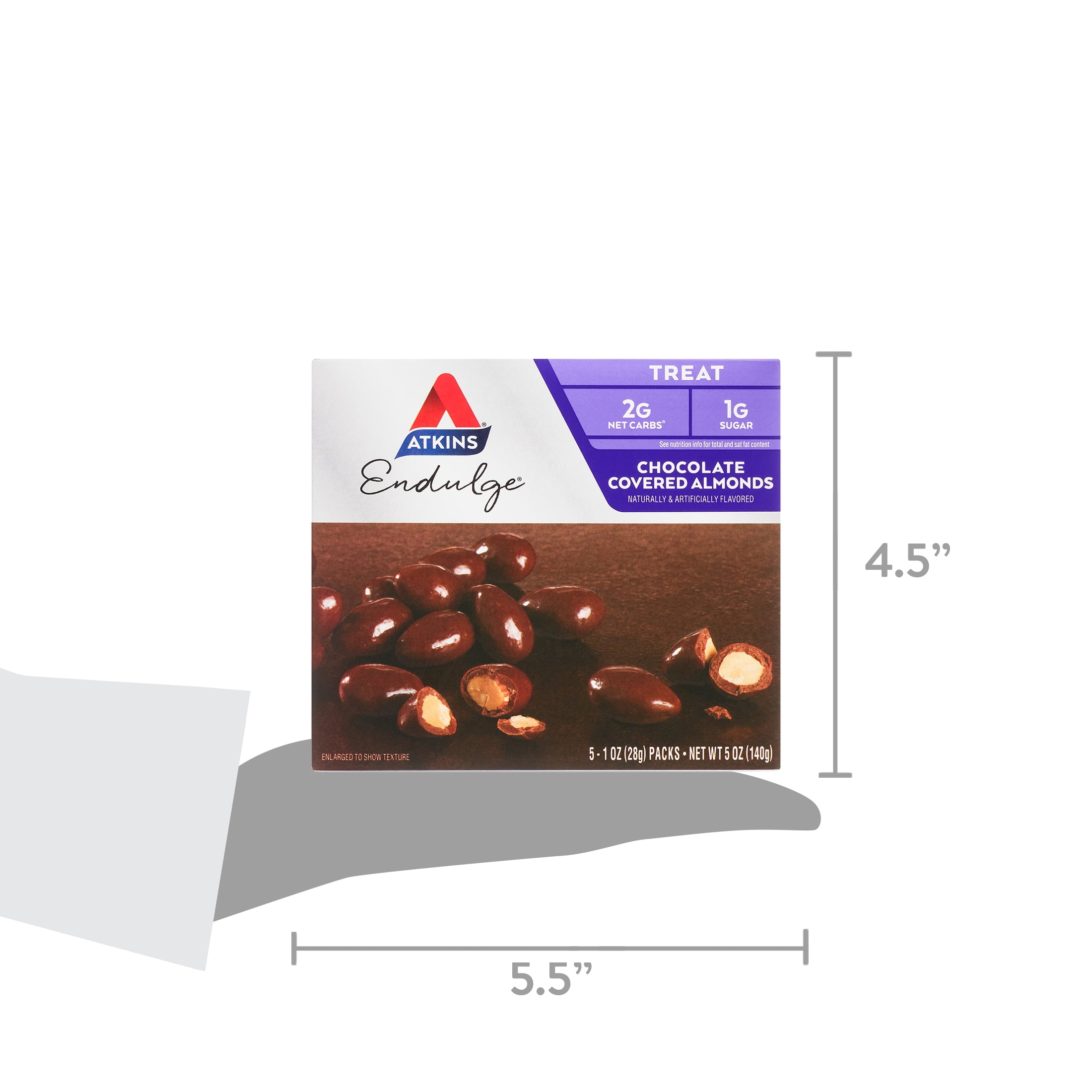 Atkins Endulge Treat, Chocolate Covered Almonds, Keto Friendly, 4/5ct Boxes