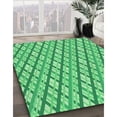 thumbnail image 3 of Ahgly Company Tapis de Zone Rond d'Intérieur Lavable à la Machine, Style Transitionnel, Vert Lime Menthe, 6 Pieds Rond, 3 of 7