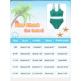 thumbnail image 2 of GYRATEDREAM Girl's 2 Piece Swimsuit Solid V Neck Spaghetti Strap Bikini Sets Beach Bathing Suit Swimwear for Teen Kids, 2 of 9
