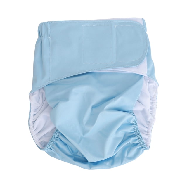 Pañal de tela para adultos, ropa interior de alta absorción, reutilizable, a prueba de fugas, protección contra la incontinencia, para hombres y mujeres, azul claro